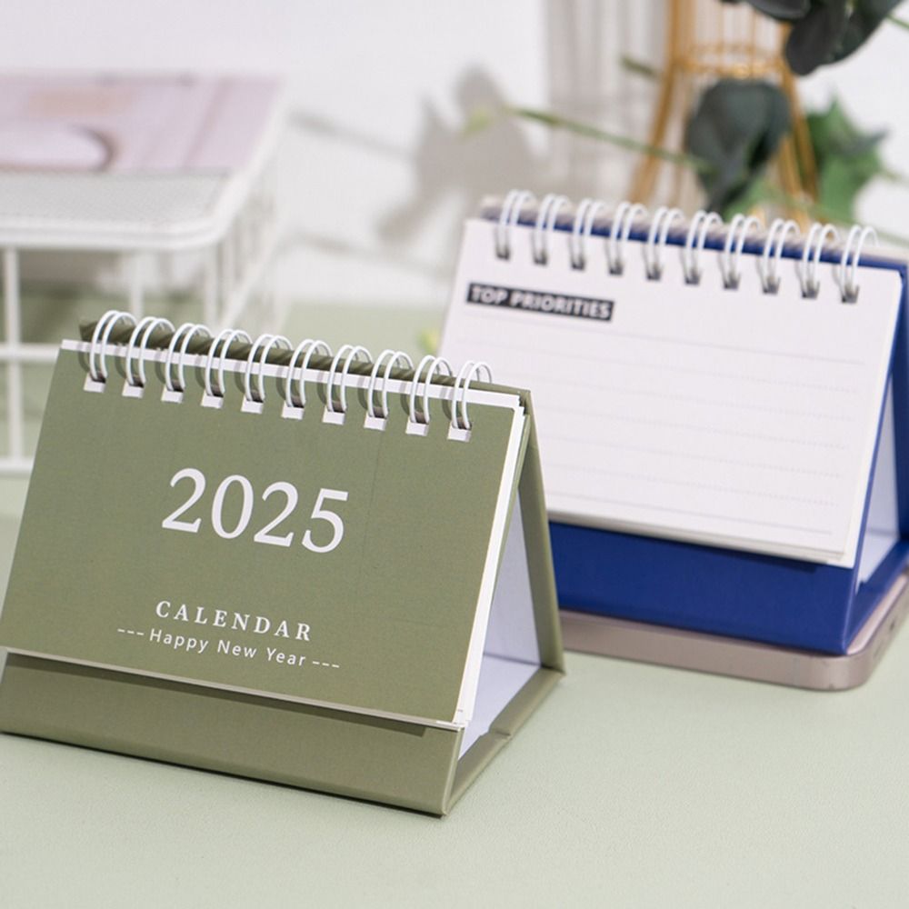 Creative 2024-2025 Calendar 18-Month Yearly Agenda Standing Flip Calendar  Desk Decoration