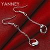 Luxury 925 Sterling Silver Delicate Tassel Round Pendant Earrings for Women, Fashion Accessories, Wedding Jewelry