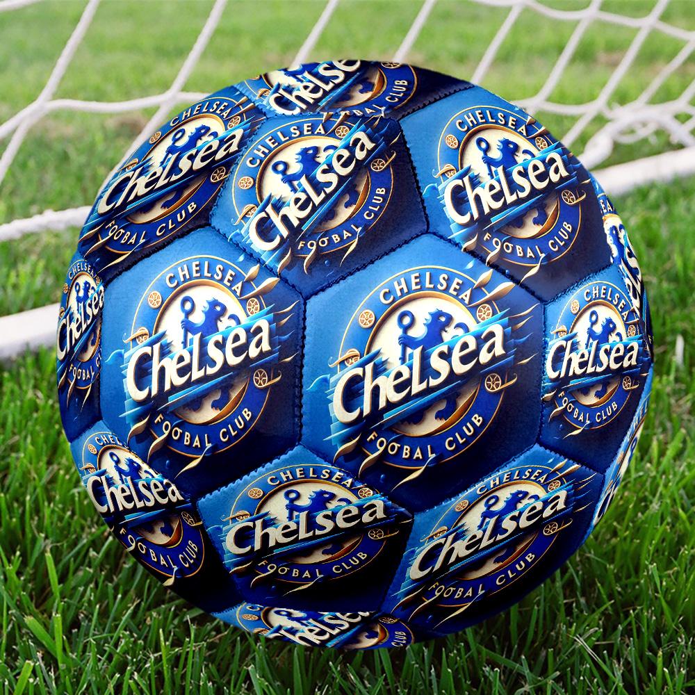 Chelsea FC CLUBSoccer Ball Colorato Per Tutte le Età Cucito a Macchina PVC Pronto per la Competizione Durevole Alto Rimbalzo