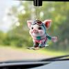 Flat Acrylic Whimsical Pig Car Decoration For Cheerful Auto Interior Style