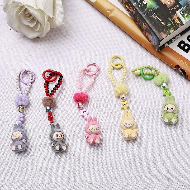 Keychain Mobile Phone Lanyard Girl Accessories Cute Long String Beaded Pendant Bag Pendant Cute