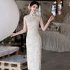 Sleeveless national style, new Chinese Suzhou long cheongsam, improved young 1011 new women's high-end sense, daily wear