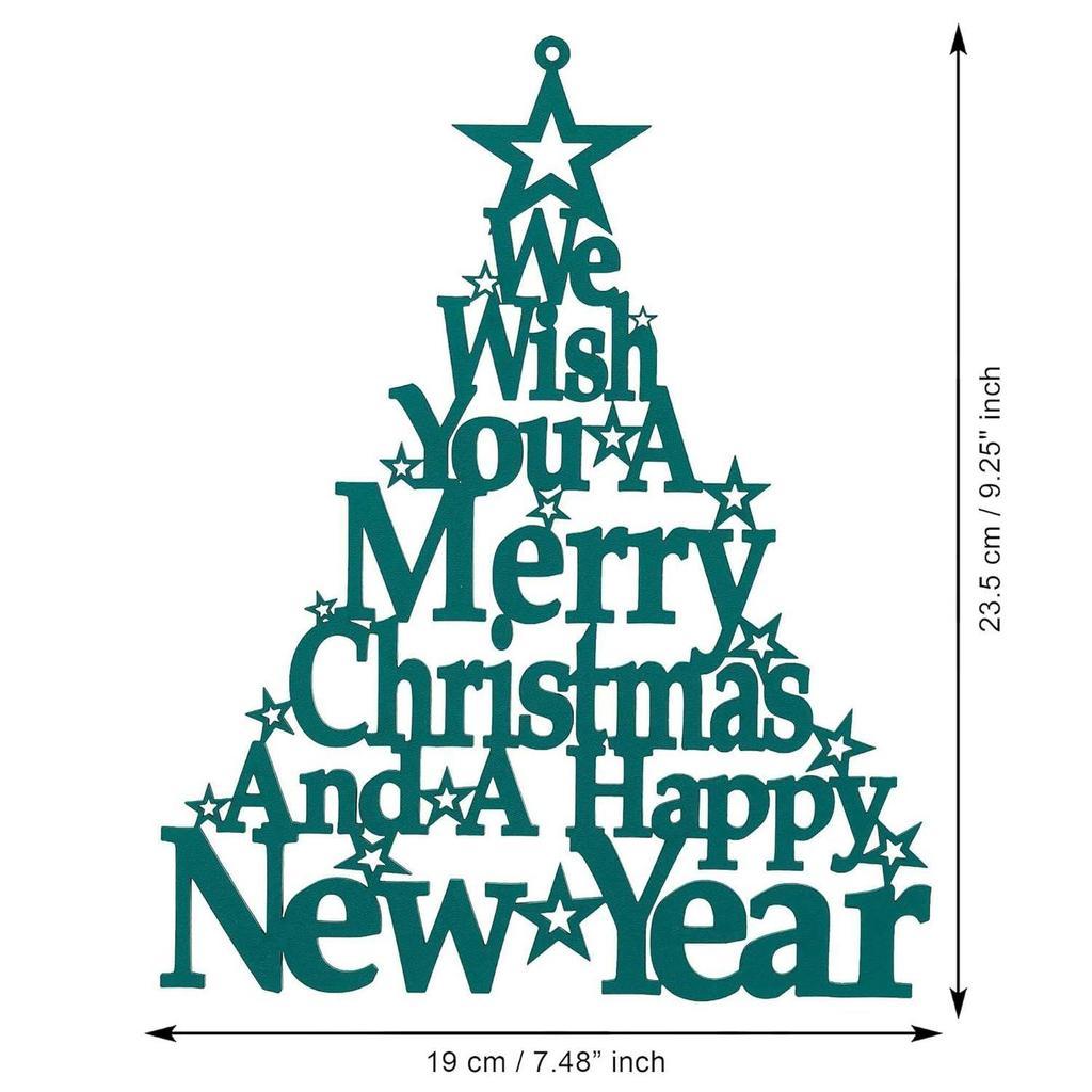 Hölzerner Grüner Froher Weihnachtsbaum Wandbehang Prunkstück Wir wünschen Ihnen ein frohes Weihnachtsfest und ein glückliches neues Jahr | Weihnachtsdekorationsartikel