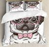 Cartoon Pug Dog Comfortable Duvet Quilt Cover Pillowcase Bedding Set Children Bedroom Decoration Home Textile