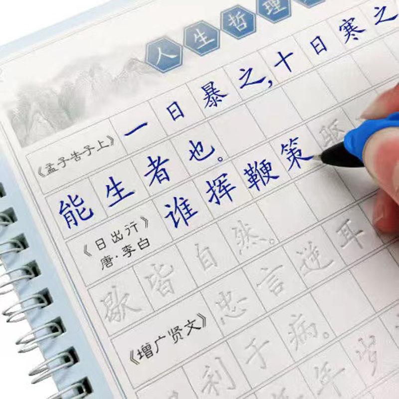 6Pcs/Sets 3D Chinese Characters Reusable Groove Calligraphy Copybook Learn Hanzi Adults Art Writing Practice Books Libros