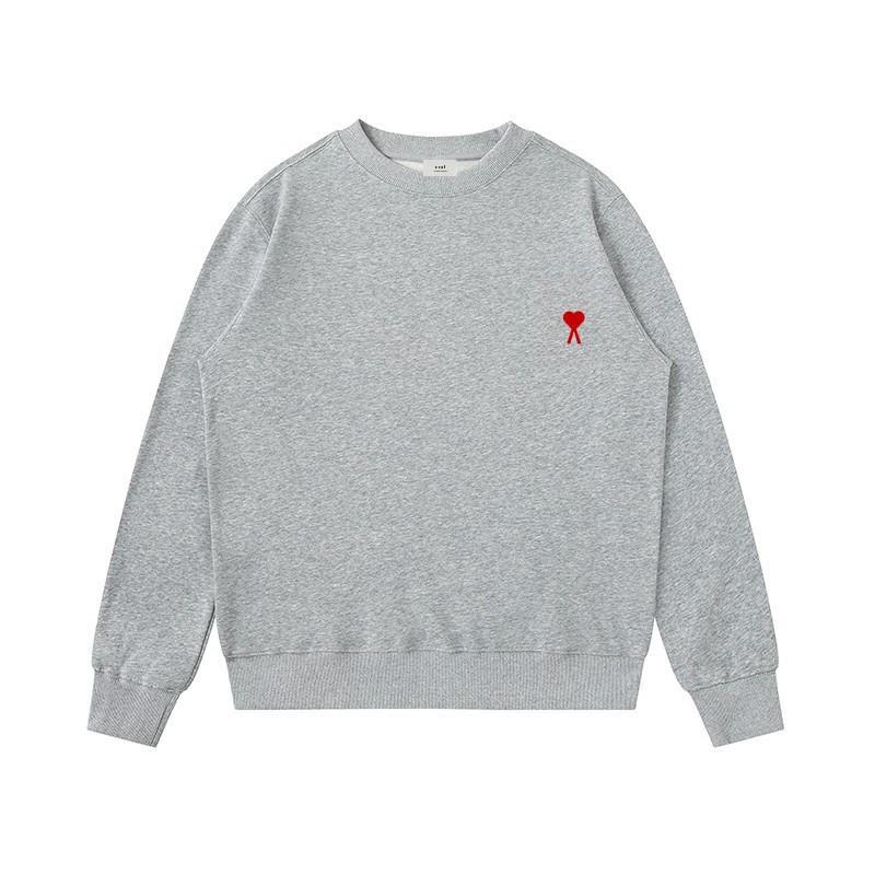 Men's Casual Heart Embroidery Hoodie - Trendy, Loose-Fit Round Neck Couples Top