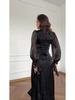 2025 Winter Elegant Light Luxury Long Sleeve Waist-Cinching Dress for Women