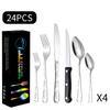 New Pattern Stainless Steel Tableware Suit Western Food/Steak Knife, Fork and Spoon 24 Pieces Suit