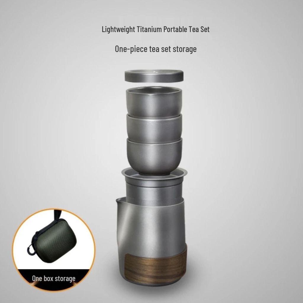 Portable Pure Titanium Tea Set: Anti-Scald, Outdoor Camping, Travel-Friendly Tea Maker
