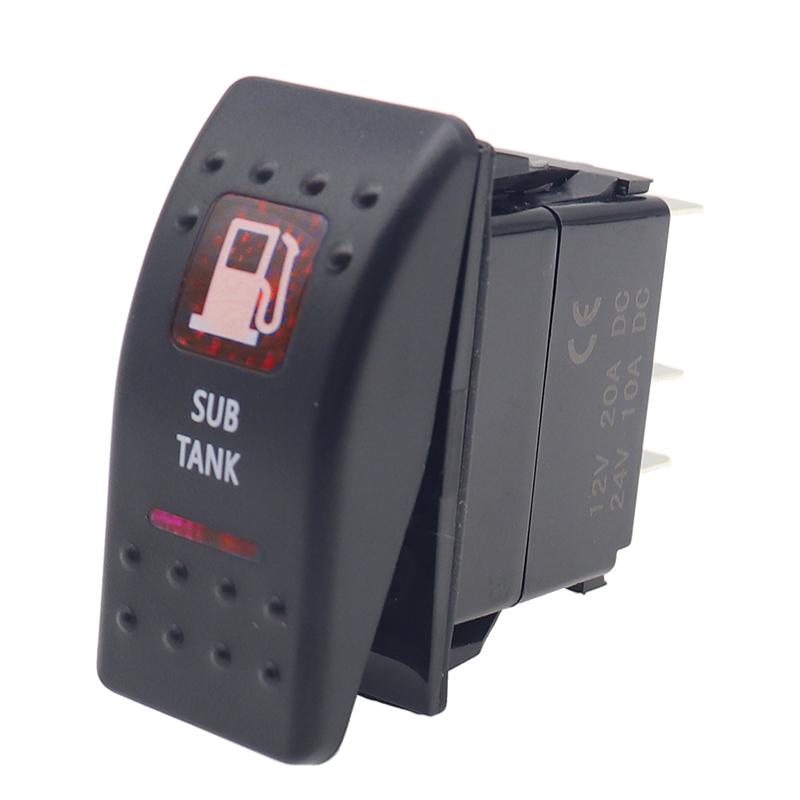 

1 шт. 12 В 24 В автомобильные лодочные светодиодные кнопочные переключатели с двумя красными лампами 5P SPST кулисные переключатели для ARB Marine RV 4×4 караван водонепроницаемые