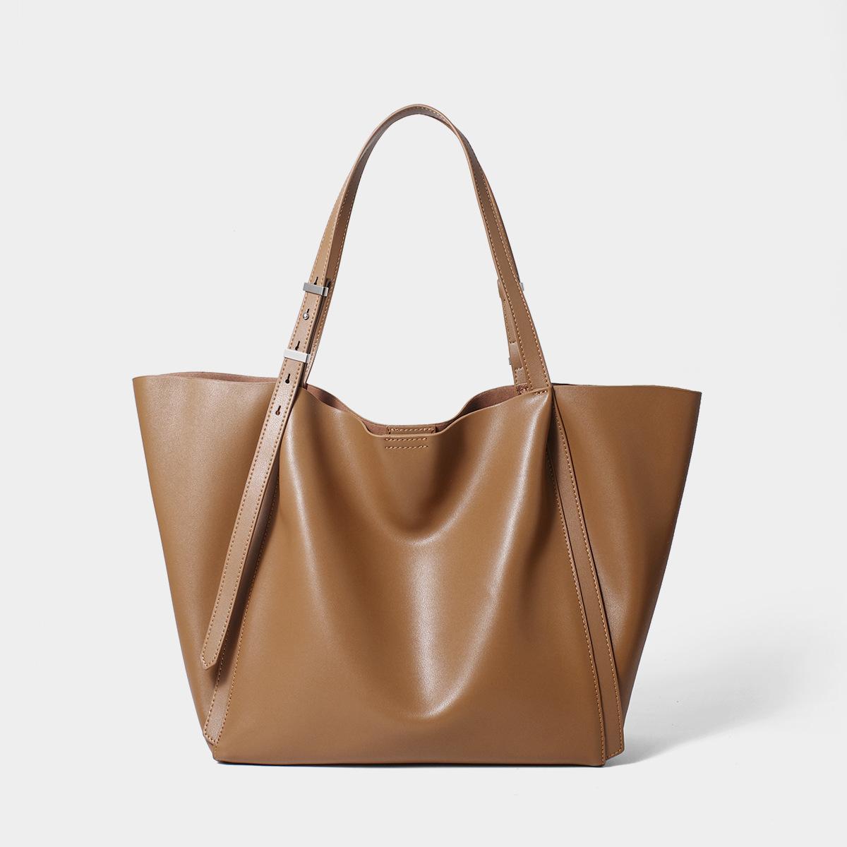 Большая сумка из натуральной кожи, Модная и ретро сумка-тоут, Однолямочная сумка для мамы и ребенка