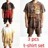 Sommer Mode Vintage Straße Spaß Rost 3D Gedruckt Rundhals Kurzarm Kinder T-Shirt und Shorts Set Jungen und Mädchen T-Shirt Shorts Set