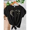 European Size Fashionable Plus-Size Short-Sleeve T-Shirt with Heart Design, Made from Fabric, a Comfortable Top for All Seasons