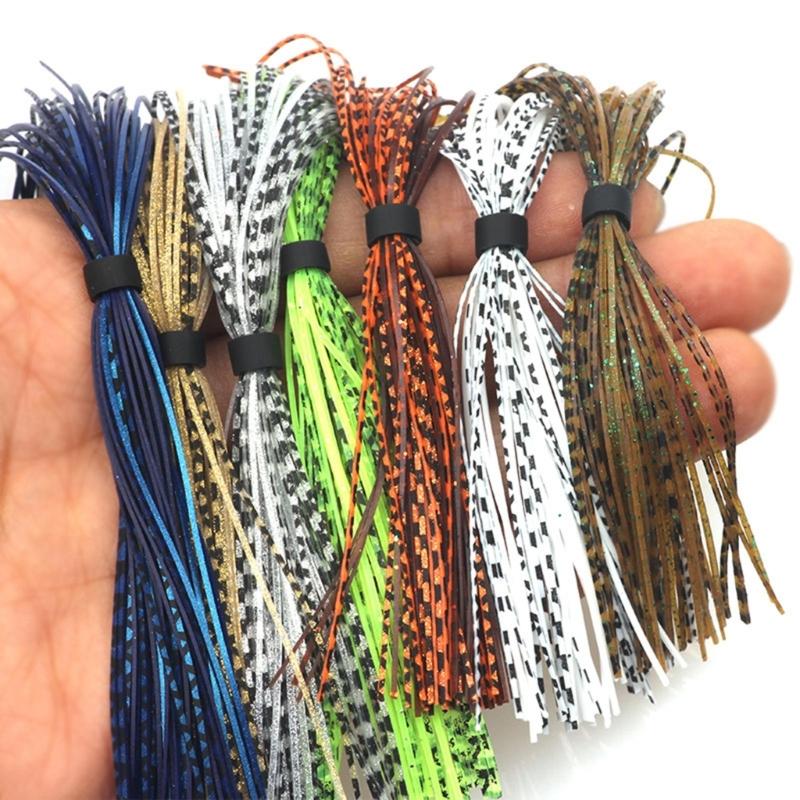 5 Bundles 220 Strands Silicone Jig Skirts Sets DIY Fishing Jig Legs Lures, Fly Tying Materials Fishing Jig Baits Skirts