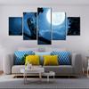 5 Stück Eule Nacht Mond Himmel Vogel Dekor Gemälde Wand Kunst Home Decor Moderne Bilder Leinwand Poster Zimmer Dekor Kein Rahmen 5 Panel