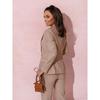 Ladies Solid Color Lapel Professional Suit Temperament Elegant Double-breasted Suits Women's Two-piece Set