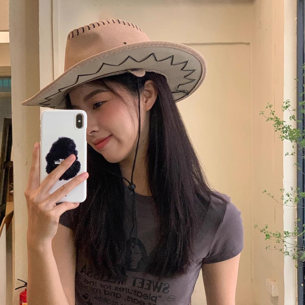 Summer Western Cowboy Hat Women Casual Sun Protection Hat Street Retro Face Showing Little Knight Hat Sun Protection Travel