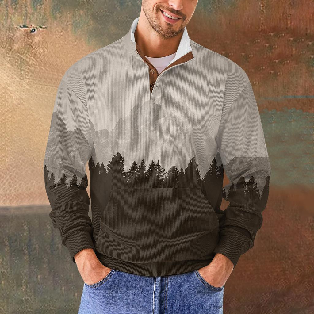 Men's Retro Casual Gradient Printed Sweatshirt