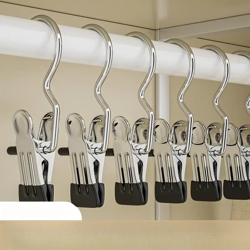 Multifunctional Clothes Pegs Clip Laundry Tongs Pants Hanger Dirty Laundry Basket Traceless Hat Hook Clothespin Clothing Storage