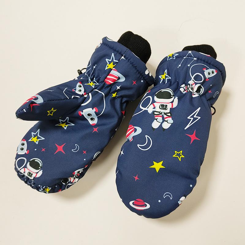 Cozy Winter Cartoon Fleece-Lined Gloves for Girls, Ages 2-5