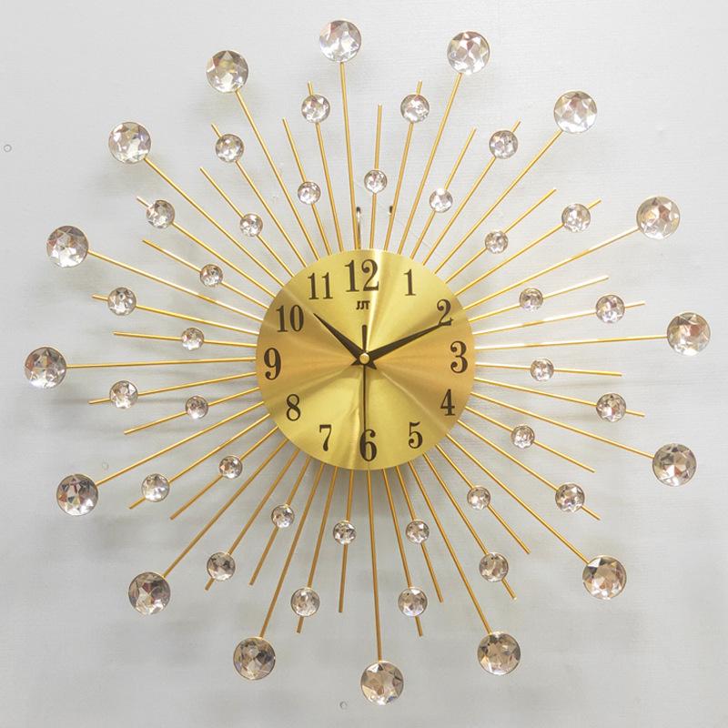 Trendy European Iron Art Living Room Wall Clock: Stylish Home Quartz Timepiece