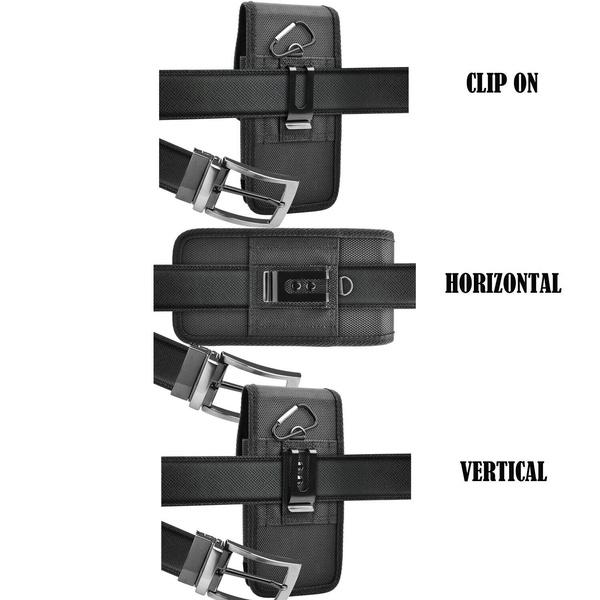 Evrensel Dikey Naylon Kılıf Taşıma Cep Telefonu Kılıfı Kemer Klipsi Tutucu Kılıf Kılıfı Kart Yuvası ile