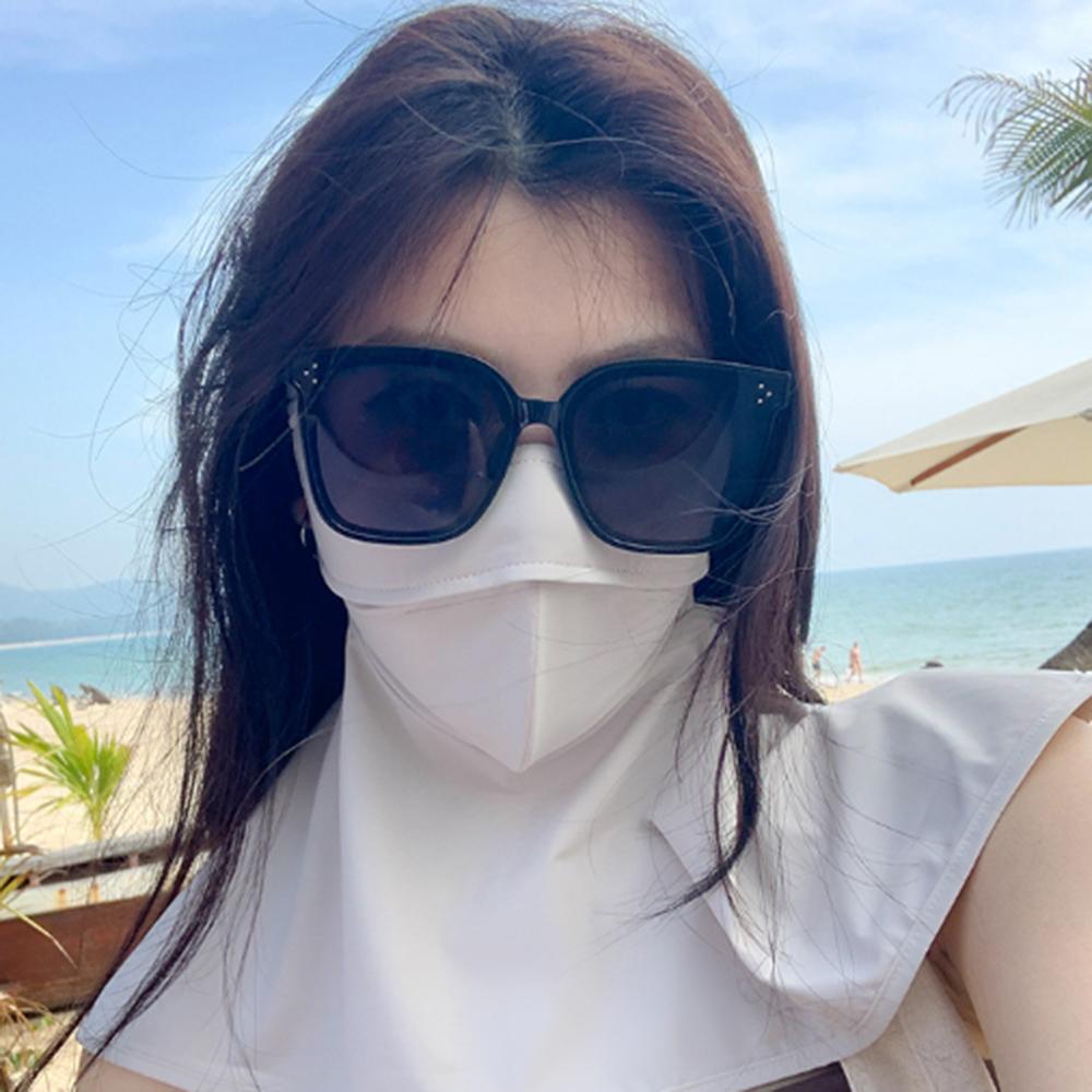 Women Face Neck Integrated Sun Protection Mask UPF50+, Cool Ice Silk Anti Ultraviolet Face Gaiter