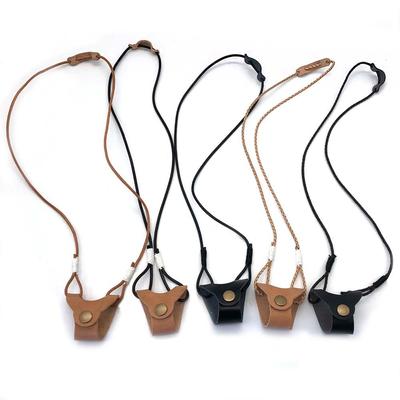 Bags Anti-slip Glasses Chain Eyewear Cases Hanging Neck Clip Leather Glasses Bags Glasses Lanyard