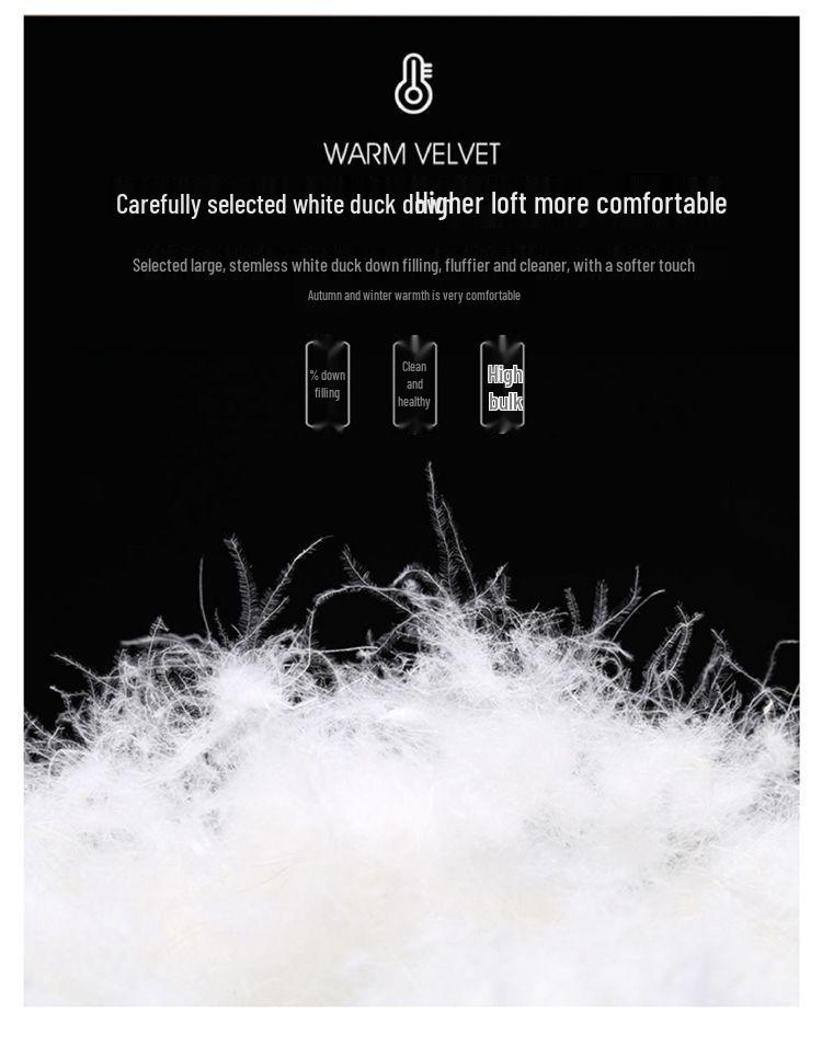 Dámská péřová bunda střední délky v korejském stylu s límcem z pravé kožešiny - Módní pro střední a starší věk