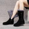 Women's High-Top Mid-Calf Snow Boots, Velvet-Lined, Non-Slip, Lightweight, Warm, Flat Bottom.
