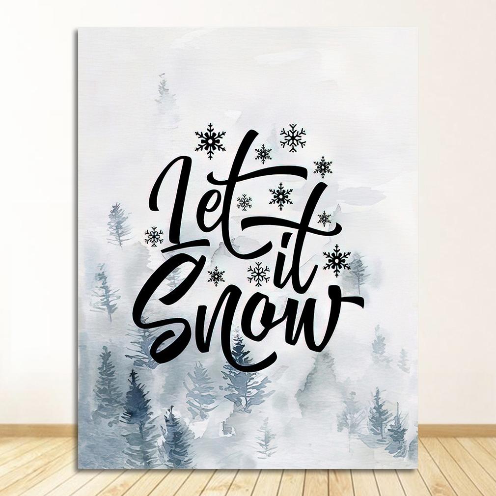 Picture Merry Christmas Party Decoration Nordic Wall Decor Watercolor Art Painting Prints Happy Holidays Quotes Canvas Posters