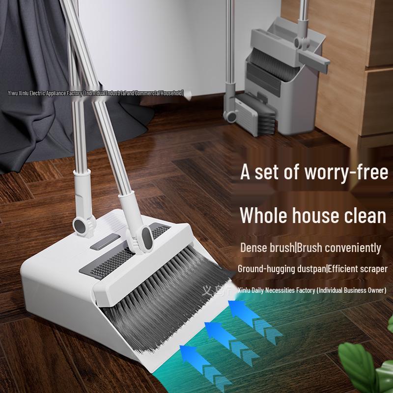 Haushaltsbesen- und Kehrschaufel-Set mit Abzieher - Effizientes Kehrwerkzeug