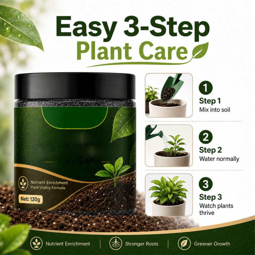 Ammendante per Terriccio Piante 120g Attivatore Naturale del Suolo per Piante in Vaso Formula di Arricchimento Nutrizionale Migliora la Vitalità del Suolo e la Crescita delle Piante