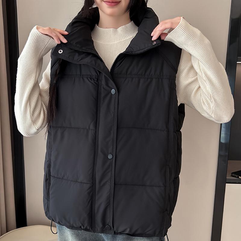 

Fashion Winter Warm Vest Woman Outerwears Sleeveless Parka Casual Thick Women s Jackets M чорний