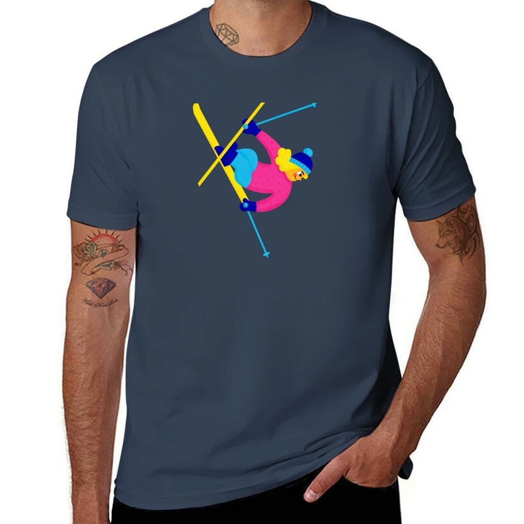WoUnisex Skier TShirt Moisture Wicking Quick Dry Tee