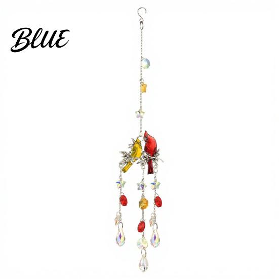 Housewarming Gift for Her Cardinals Faux Crystals Suncatcher Hanging Sun Catcher Windows Bird Wind Sparkling Window Pendant Chimes with Chain Prism