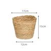 Handmade Straw Woven Flower Basket & Desktop Rattan Storage Ornament for Green Plants