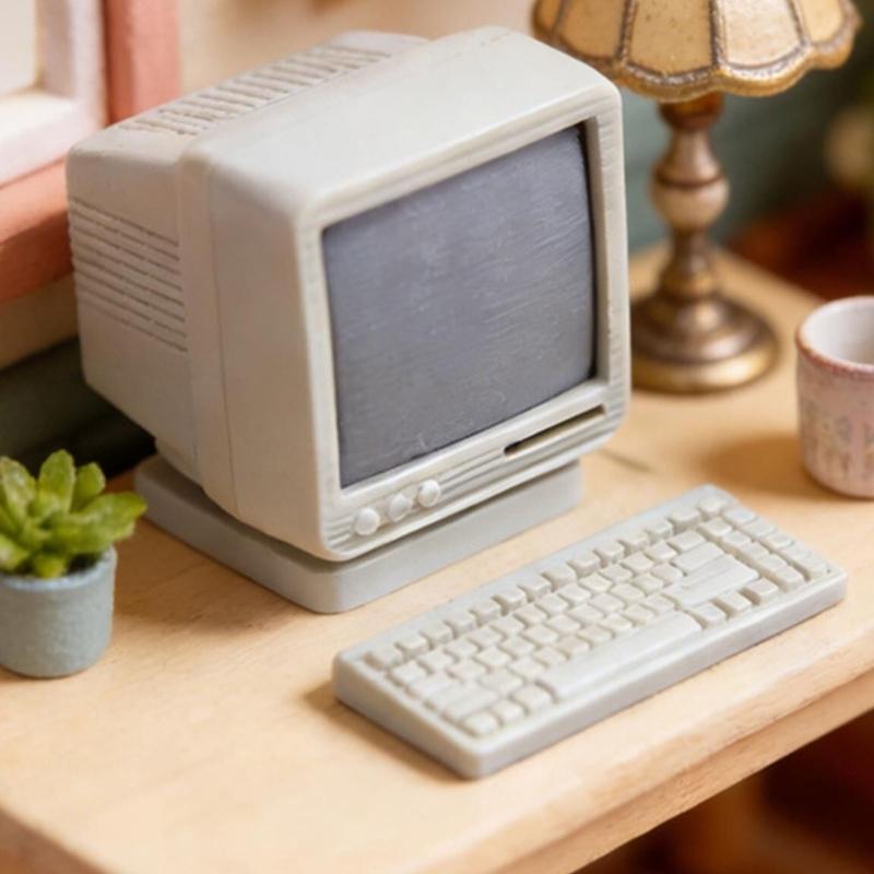12 Scale Traditional Desktop Computer Model For Miniature Room Arrangements Constructed From Safe