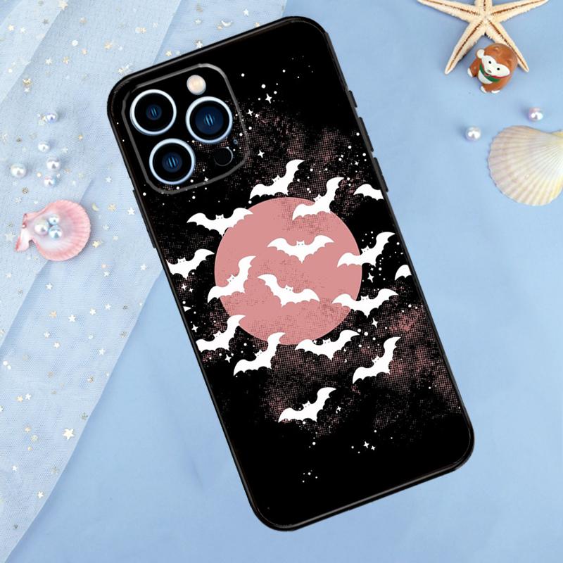 Gothic Horror Bats Full Moon Case For iPhone 17 Pro Max 16 14 13 12 11 15 Pro Max Plus 12 13 Mini 16e 17 Air Back Cover