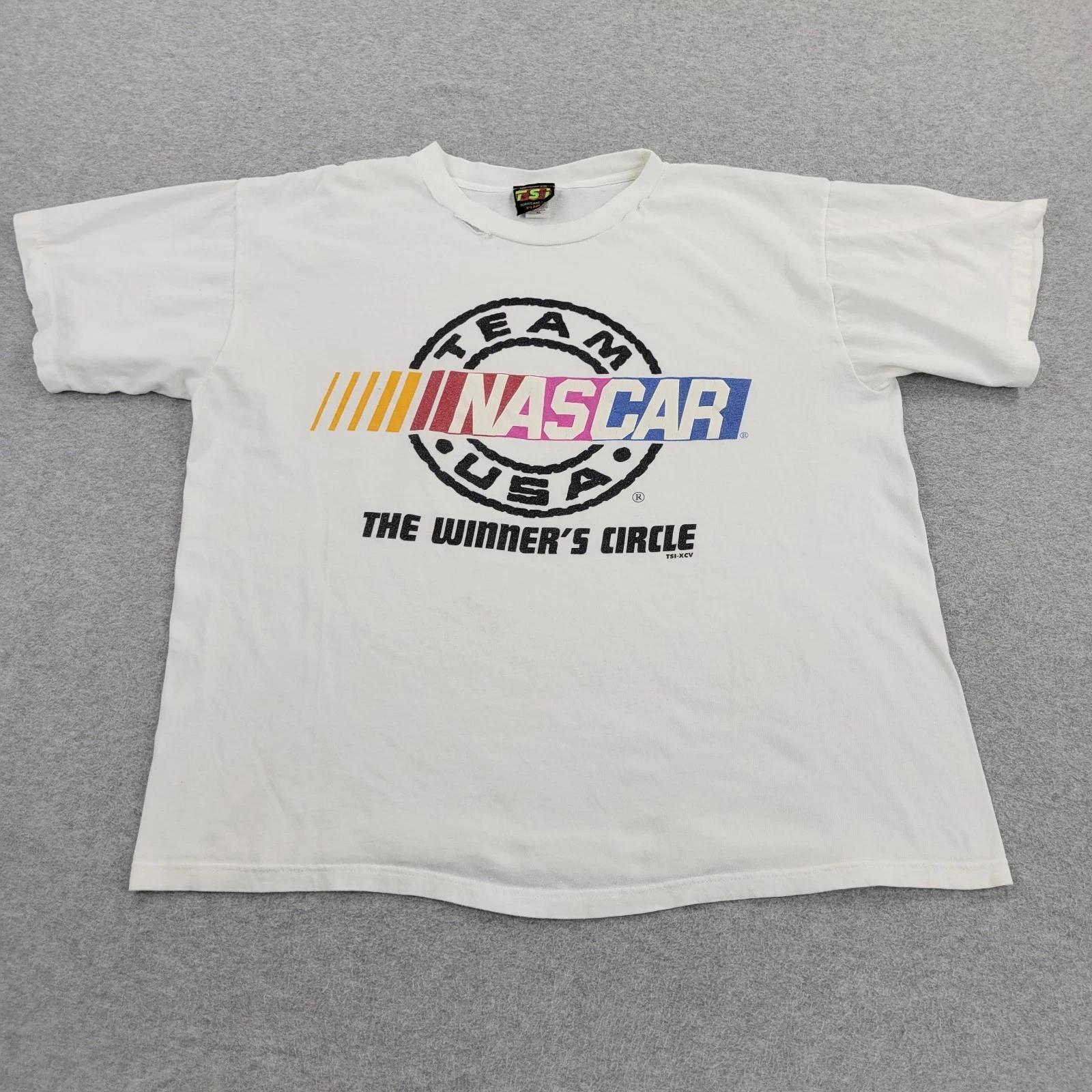 Nascar The Winners Circle Shirt Mens XL VTG 90s White Hurricane Graphic M