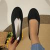 Foreign trade knitted shallow mouth single shoes women's spring and summer 2025 new flat bottom round head one pedal casual Doudou shoes women