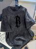 Washed Summer Men's 100% Cotton TShirt Comfortable Skin Friendly Fabric Fashionable Letter B Pattern Print Suitable Outdoor Wear