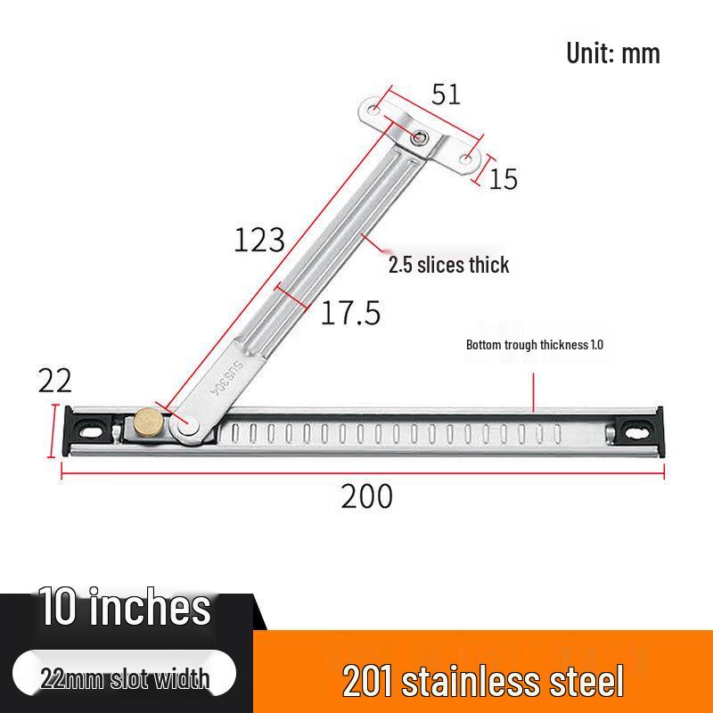 

Rongyu 10-inch 201 Stainless Steel Casement Stay