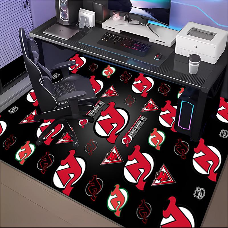 New Devils Logo Floor Mat for Living Room, Game Rooms, Office, Bedroom, Office Floor Mat Playful Design, Christmas Fan Gifts