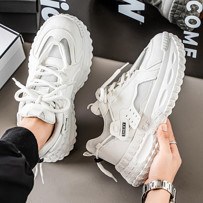 New Fashion Men 's Four Seasons Comfortable Thick Sole Shoes Students BoysTrending Soft Sole Breathable Casual Running Sneakers