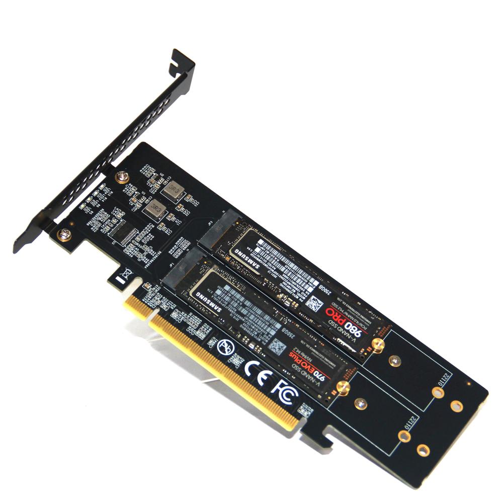 PCIe To M2 NVME Adapter Card PCI-E 4.0 X8 X16 NVME M Key SSD Converter M.2 PCI Expansion Card For 2230 2242 2260 2280