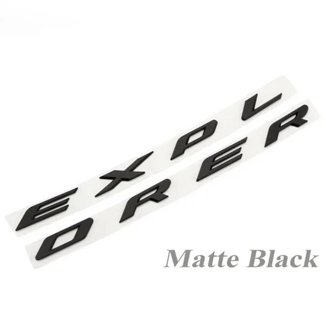 AJJ1 Chrome Black Logo Explorer Emblem Leters Car Front Hood Emblem Bonnet Bagde For Ford Explorer 4 5 6 Explorer Sticker Accessories