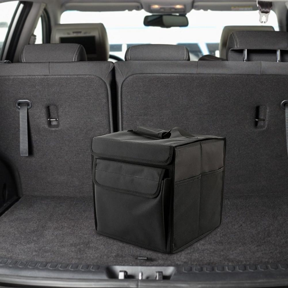 Car Trunk Organizer With Lid Eco-Friendly Multi Compartments Durable Collapsible Cargo Storage Box Container For Auto Truck SUV