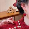Versatile French Style Red Heart Zirconia Flower Earrings: Light Luxury & High-End Ear Cuff for Women