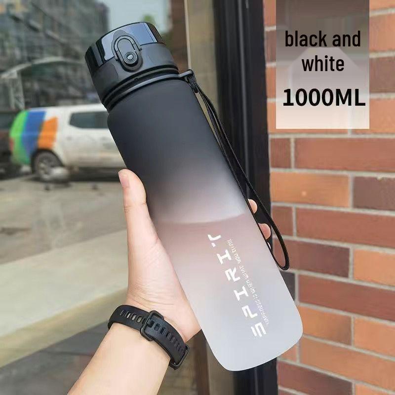 Gradient Frosted Summer Sports Water Bottle – Large Capacity, High-Temperature Resistant, Drop-Proof, with Tea Infuser.
